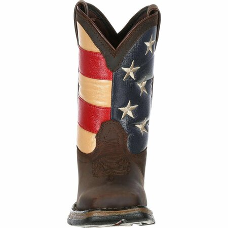 Durango Lil' Rebel by Big Kids' Flag Western Boot, BROWN/UNION FLAG, M, Size 4 DBT0160